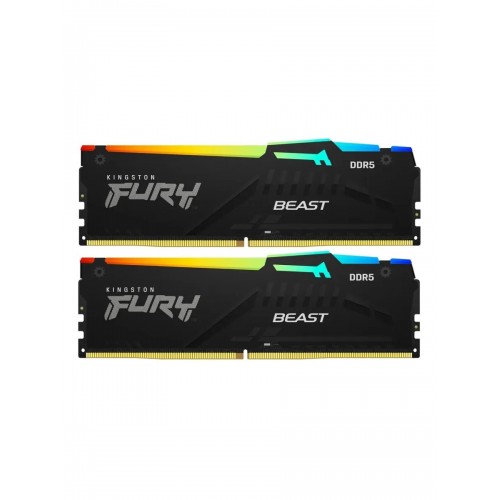 Оперативная память Kingston Fury Beast Black RGB XMP 16 ГБ (8 ГБ x 2 шт.) DDR5 6000 МГц UDIMM CL30 (KF560C30BBAK2-16) 6