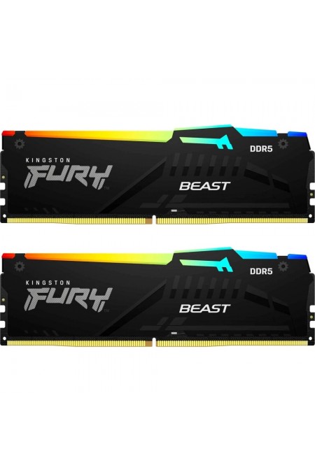 Оперативная память Kingston Fury Beast Black RGB XMP 32 ГБ (16 ГБ x 2 шт.) DDR5 6400 МГц CL32 (KF564C32BBAK2-32) 1