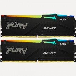 Оперативная память Kingston Fury Beast Black RGB XMP 64 ГБ (32 ГБ x 2 шт.) DDR5 6000 МГц DIMM CL30 (KF560C30BBAK2-64)