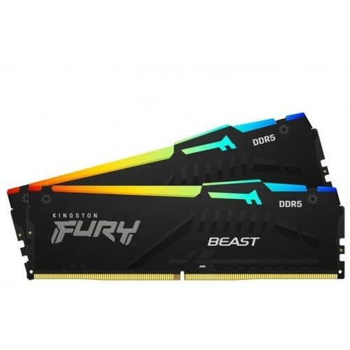 Оперативная память Kingston FURY Beast RGB (16 ГБ x 2 шт.) DDR5 5200 МГц DIMM CL40 (KF552C40BBAK2-32) 5