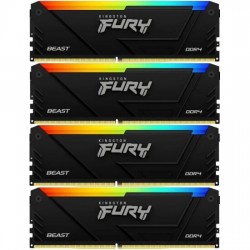 Оперативная память Kingston Fury Beast RGB 32 ГБ (4x8GB.) DDR4 3200 МГц DIMM CL16 (KF432C16BB2AK4/32)