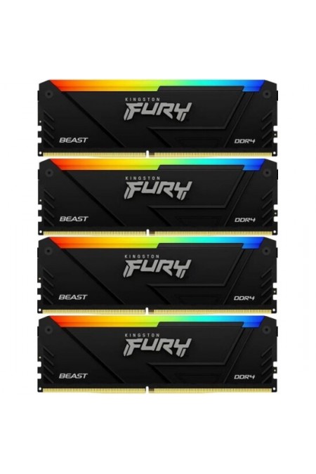 Оперативная память Kingston Fury Beast RGB 32 ГБ (4x8GB.) DDR4 3200 МГц DIMM CL16 (KF432C16BB2AK4/32) 