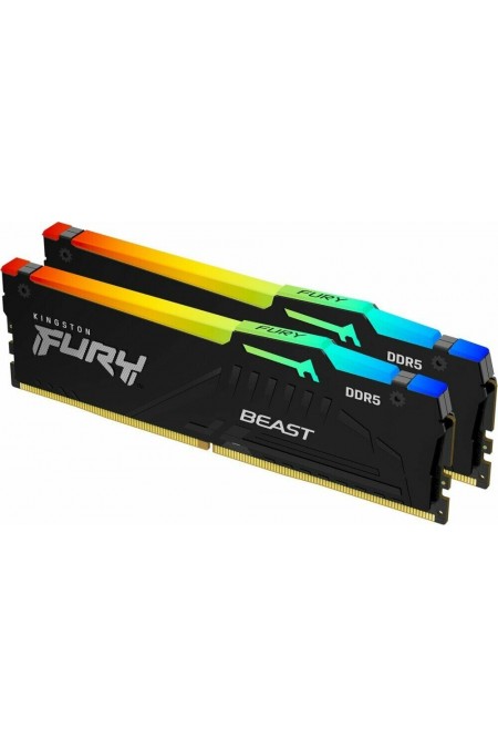 Оперативная память Kingston FURY Beast RGB XMP 16 ГБ DDR5 5600 МГц DIMM CL40 (KF556C40BBAK2-16) 