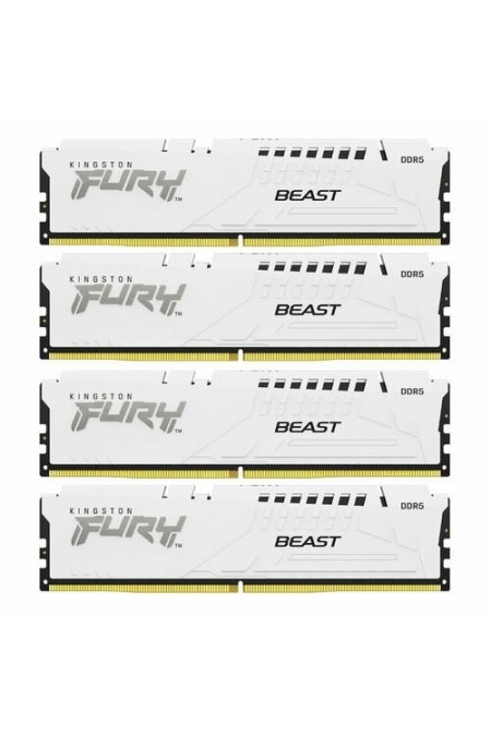 Оперативная память Kingston Fury Beast White 128 ГБ (32 ГБ x 4 шт.) DDR5 5200 МГц DIMM CL40 (KF552C40BWK4-128) 