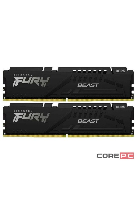 Оперативная память Kingston Fury Beast White Expo 64 ГБ (32 ГБ x 2 шт.) DDR5 6000 МГц DIMM CL30 (KF560C30BWEK2-64) 1