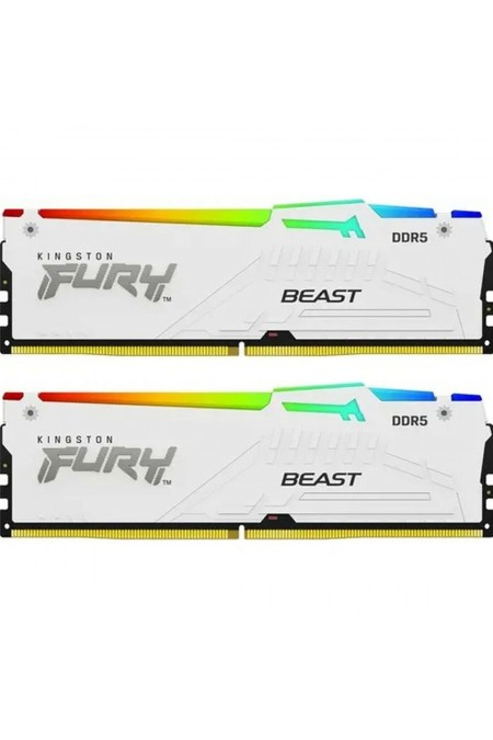 Оперативная память Kingston Fury Beast White Expo RGB 64 ГБ (32 ГБ x 2 шт.) DDR5 6000 МГц DIMM CL36 (KF560C36BWEAK2-64) 