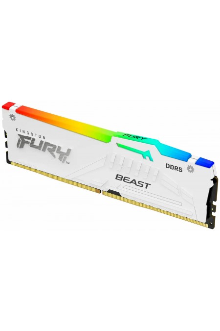 Оперативная память Kingston Fury Beast White RGB 16 ГБ DDR5 6000 МГц DIMM CL36 (KF560C36BWE2A-16) 1