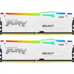 Оперативная память Kingston Fury Beast White RGB 32 ГБ (16 ГБ x 2 шт.) DDR5 6000 МГц DIMM CL36 (KF560C36BWE2AK2-32)