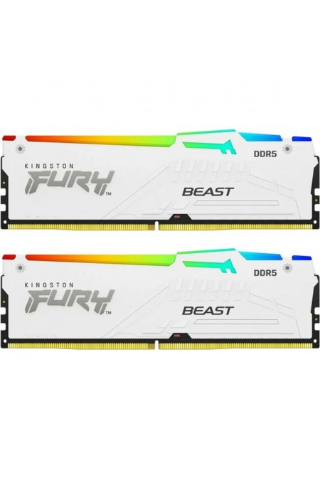 Оперативная память Kingston Fury Beast White RGB 32 ГБ (16 ГБ x 2 шт.) DDR5 6000 МГц DIMM CL36 (KF560C36BWE2AK2-32) 