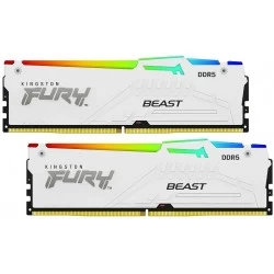 Оперативная память Kingston Fury Beast White RGB Expo 32 ГБ (16 ГБ x 2 шт.) DDR5 6000 МГц DIMM CL30 (KF560C30BWEAK2-32)