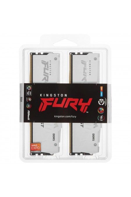Оперативная память Kingston Fury Beast White RGB Expo 32 ГБ (16 ГБ x 2 шт.) DDR5 6000 МГц DIMM CL30 (KF560C30BWEAK2-32) 3