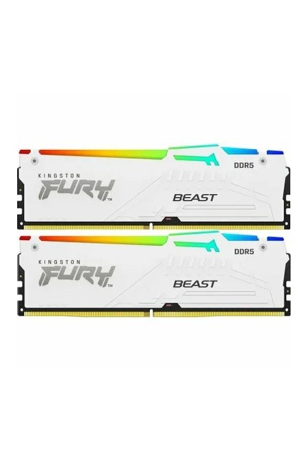 Оперативная память Kingston Fury Beast White RGB Expo 32 ГБ (16 ГБ x 2 шт.) DDR5 6400 МГц DIMM CL32 (KF564C32BWEAK2-32) 