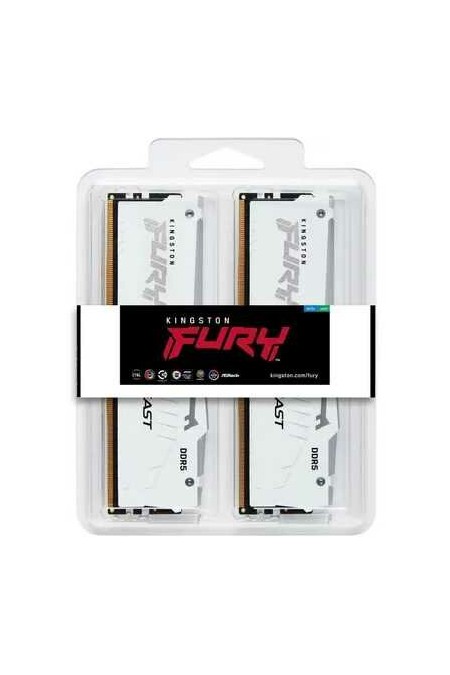 Оперативная память Kingston Fury Beast White RGB Expo 32 ГБ (16 ГБ x 2 шт.) DDR5 6400 МГц DIMM CL32 (KF564C32BWEAK2-32) 1