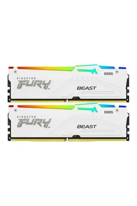 Оперативная память Kingston Fury Beast White RGB Expo 32 ГБ (16 ГБ x 2 шт.) DDR5 6800 МГц DIMM CL34 (KF568C34BWEAK2-32) 