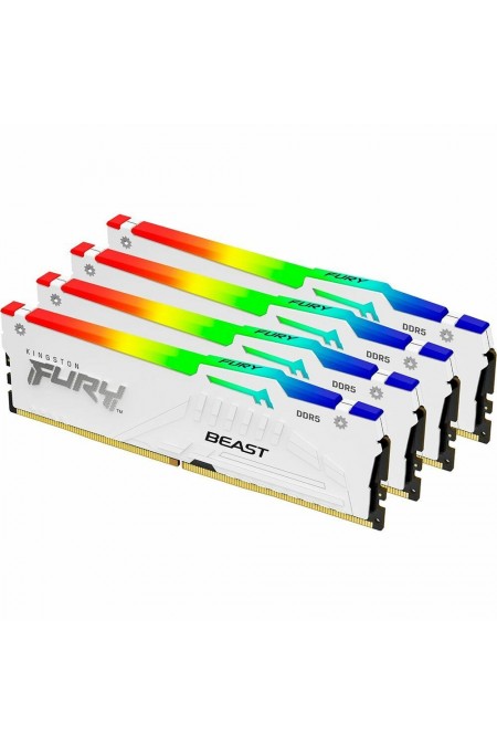 Оперативная память Kingston Fury Beast White RGB XMP 128 ГБ (32 ГБ x 4 шт.) DDR5 5200 МГц DIMM CL40 (KF552C40BWAK4-128) 1