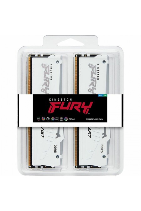 Оперативная память Kingston Fury Beast White RGB XMP 128 ГБ (32 ГБ x 4 шт.) DDR5 5200 МГц DIMM CL40 (KF552C40BWAK4-128) 5
