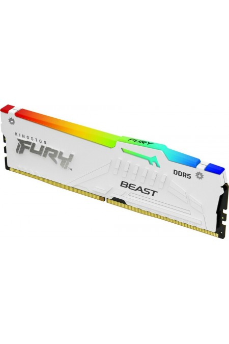 Оперативная память Kingston Fury Beast White RGB XMP 16 ГБ DDR5 5600 МГц DIMM CL40 (KF556C40BWA-16) 