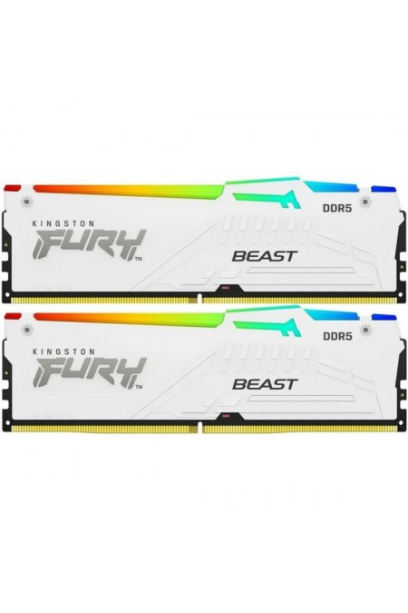Оперативная память Kingston FURY Beast White RGB XMP 32 ГБ (16 ГБ x 2 шт.) DDR5 5200 МГц DIMM CL40 (KF552C40BWAK2-32) 