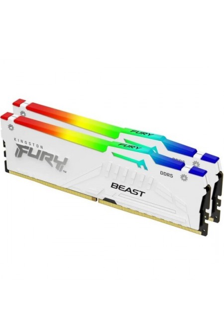 Оперативная память Kingston FURY Beast White RGB XMP 32 ГБ (16 ГБ x 2 шт.) DDR5 5200 МГц DIMM CL40 (KF552C40BWAK2-32) 1