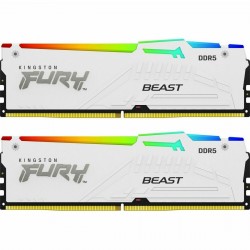 Оперативная память Kingston FURY Beast White RGB XMP 32 ГБ (16 ГБ x 2 шт.) DDR5 5600 МГц DIMM CL40 (KF556C40BWAK2-32)