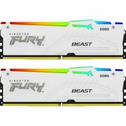 Оперативная память Kingston FURY Beast White RGB XMP 32 ГБ (16 ГБ x 2 шт.) DDR5 5600 МГц DIMM CL40 (KF556C40BWAK2-32)