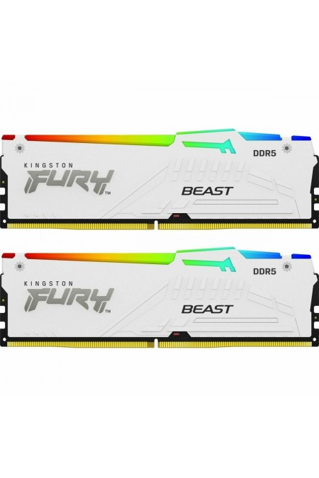 Оперативная память Kingston FURY Beast White RGB XMP 32 ГБ (16 ГБ x 2 шт.) DDR5 5600 МГц DIMM CL40 (KF556C40BWAK2-32) 