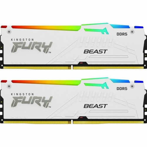 Оперативная память Kingston FURY Beast White RGB XMP 32 ГБ (16 ГБ x 2 шт.) DDR5 5600 МГц DIMM CL40 (KF556C40BWAK2-32) 