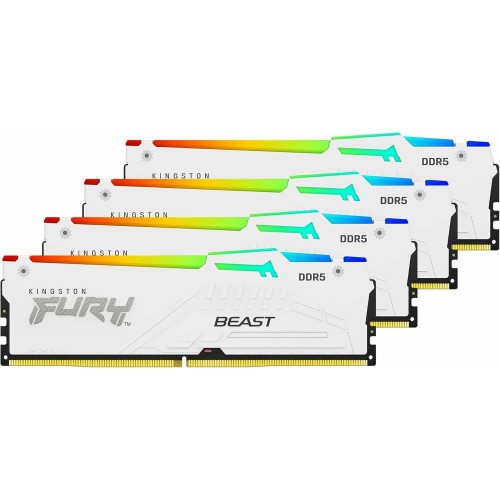 Оперативная память Kingston FURY Beast White RGB XMP 64 ГБ (16 ГБ x 4 шт.) DDR5 5200 МГц DIMM CL40 (KF552C40BWAK4-64) 1