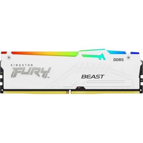 Оперативная память Kingston FURY Beast White RGB XMP 64 ГБ (16 ГБ x 4 шт.) DDR5 5200 МГц DIMM CL40 (KF552C40BWAK4-64) 6