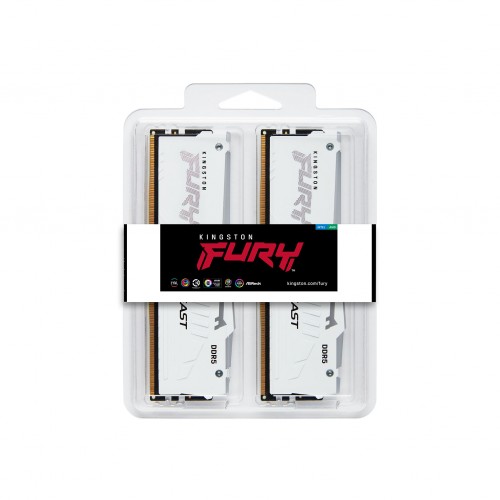 Оперативная память Kingston FURY Beast White RGB XMP 64 ГБ (16 ГБ x 4 шт.) DDR5 5200 МГц DIMM CL40 (KF552C40BWAK4-64) 8
