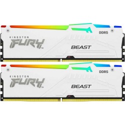 Оперативная память Kingston Fury Beast White RGB XMP 64 ГБ (32 ГБ x 2 шт.) DDR5 5600 МГц DIMM CL40 (KF556C40BWAK2-64)