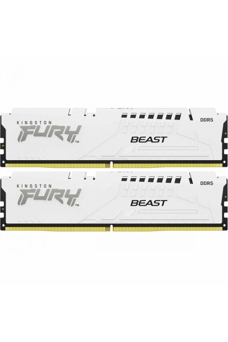 Оперативная память Kingston FURY Beast White XMP 64 ГБ (32 ГБ x 2 шт.) DDR5 5200 МГц DIMM CL40 (KF552C40BWK2-64) 