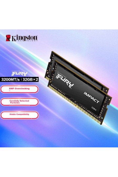 Оперативная память Kingston FURY Impact 64 ГБ (32 ГБ x 2 шт.) DDR4 3200 МГц SODIMM CL20 (KF432S20IBK2/64) 