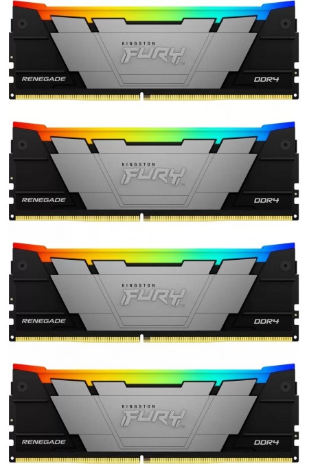 Оперативная память Kingston FURYRenegadeRGB 64 ГБ (16 ГБ x 4 шт.) DDR4 3200 МГц DIMM CL16 (KF432C16RB12AK4/64) 