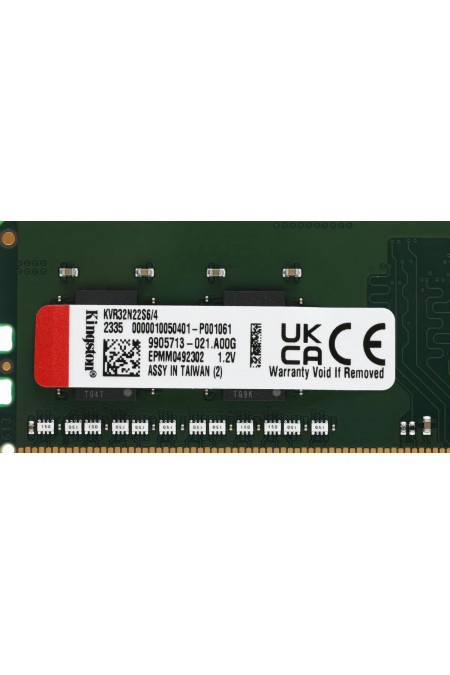 Оперативная память Kingston ValueRAM 4 ГБ DDR4 3200 МГц DIMM CL22 (KVR32N22S6/4) 3