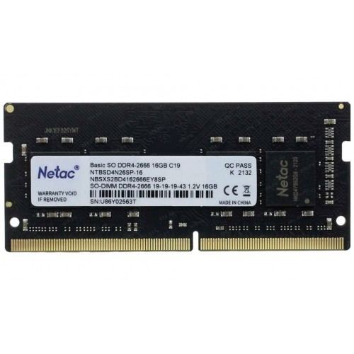 Оперативная память Netac 16 ГБ DDR4 2666 МГц SODIMM (NTBSD4N26SP-16) 9