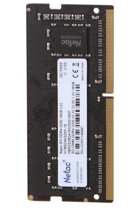 Оперативная память Netac 16 ГБ DDR4 3200 МГц SODIMM (NTBSD4N32SP-16) 3