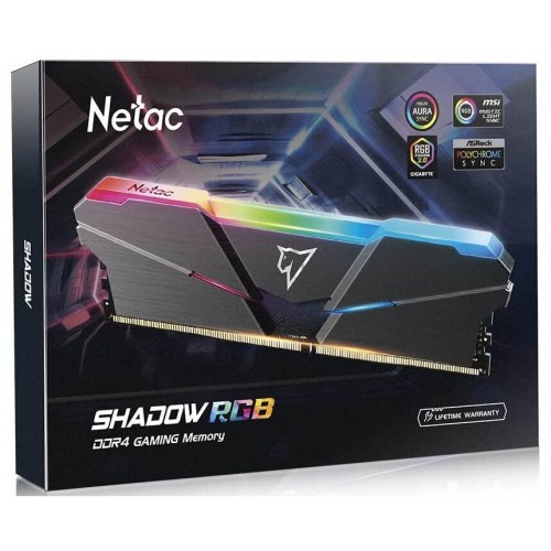 Оперативная память Netac Shadow 32 ГБ (16 ГБ x 2 шт.) DDR4 3200 МГц DIMM CL16 (NTSRD4P32DP-32E) 3