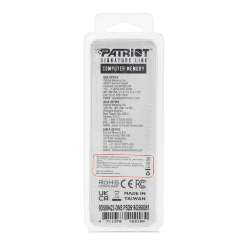 Оперативная память Patriot Memory Signature 16 ГБ DDR5 5600 МГц DIMM CL46 (PSD516G560081) 8