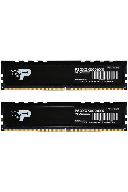 Оперативная память Patriot Memory Signature Premium 64 ГБ (32 ГБ x 2 шт.) DDR5 4800 МГц DIMM CL40 (PSP564G4800KH1) 