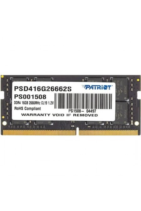 Оперативная память Patriot Memory SL 16 ГБ DDR4 2666 МГц SODIMM CL19 (PSD416G26662S) 