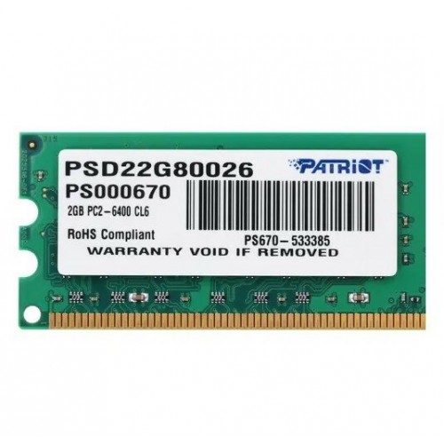 Оперативная память Patriot Memory SL 2 ГБ DDR2 800 МГц DIMM CL6 (PSD22G80026) 1