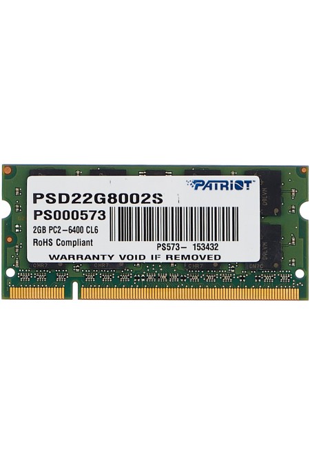 Оперативная память Patriot Memory SL 2 ГБ DDR2 800 МГц SODIMM CL6 (PSD22G8002S) 