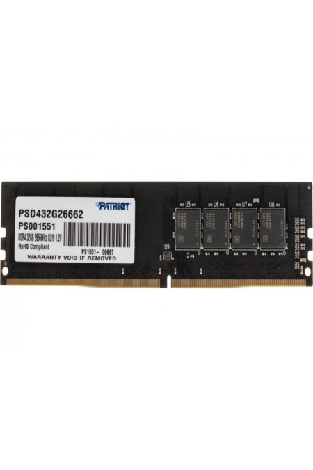 Оперативная память Patriot Memory SL 32 ГБ DDR4 2666 МГц DIMM CL19 (PSD432G26662) 2