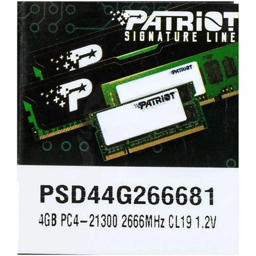 Оперативная память Patriot Memory SL 4 ГБ DDR4 2666 МГц DIMM CL19 (PSD44G266681) 5