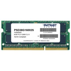 Оперативная память Patriot Memory SL 8 ГБ DDR3 1600 МГц SODIMM CL11 (PSD38G16002S)