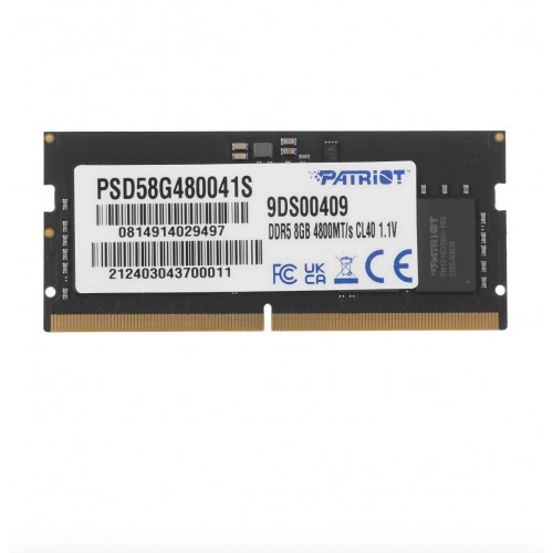 Оперативная память Patriot Memory SL 8 ГБ DDR5 4800 МГц SODIMM CL40 (PSD58G480041S) 