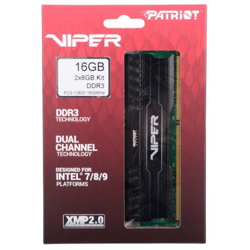 Оперативная память Patriot Memory VIPER 3 16 ГБ (8 ГБ x 2 шт.) DDR3 1600 МГц DIMM CL9 (PV316G160C9K) 2