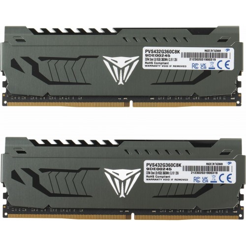 Оперативная память Patriot Memory VIPER STEEL 32 ГБ (16 ГБ x 2 шт.) DDR4 3600 МГц DIMM CL18 (PVS432G360C8K) 6