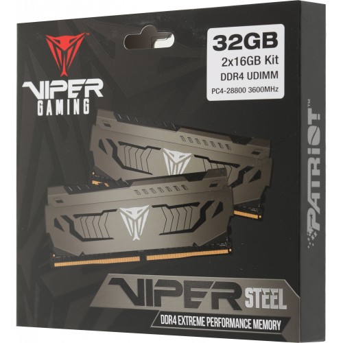 Оперативная память Patriot Memory VIPER STEEL 32 ГБ (16 ГБ x 2 шт.) DDR4 3600 МГц DIMM CL18 (PVS432G360C8K) 9